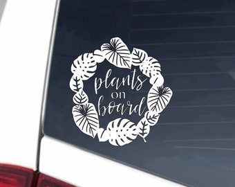 Plants on Board Car Decal, Car Sticker