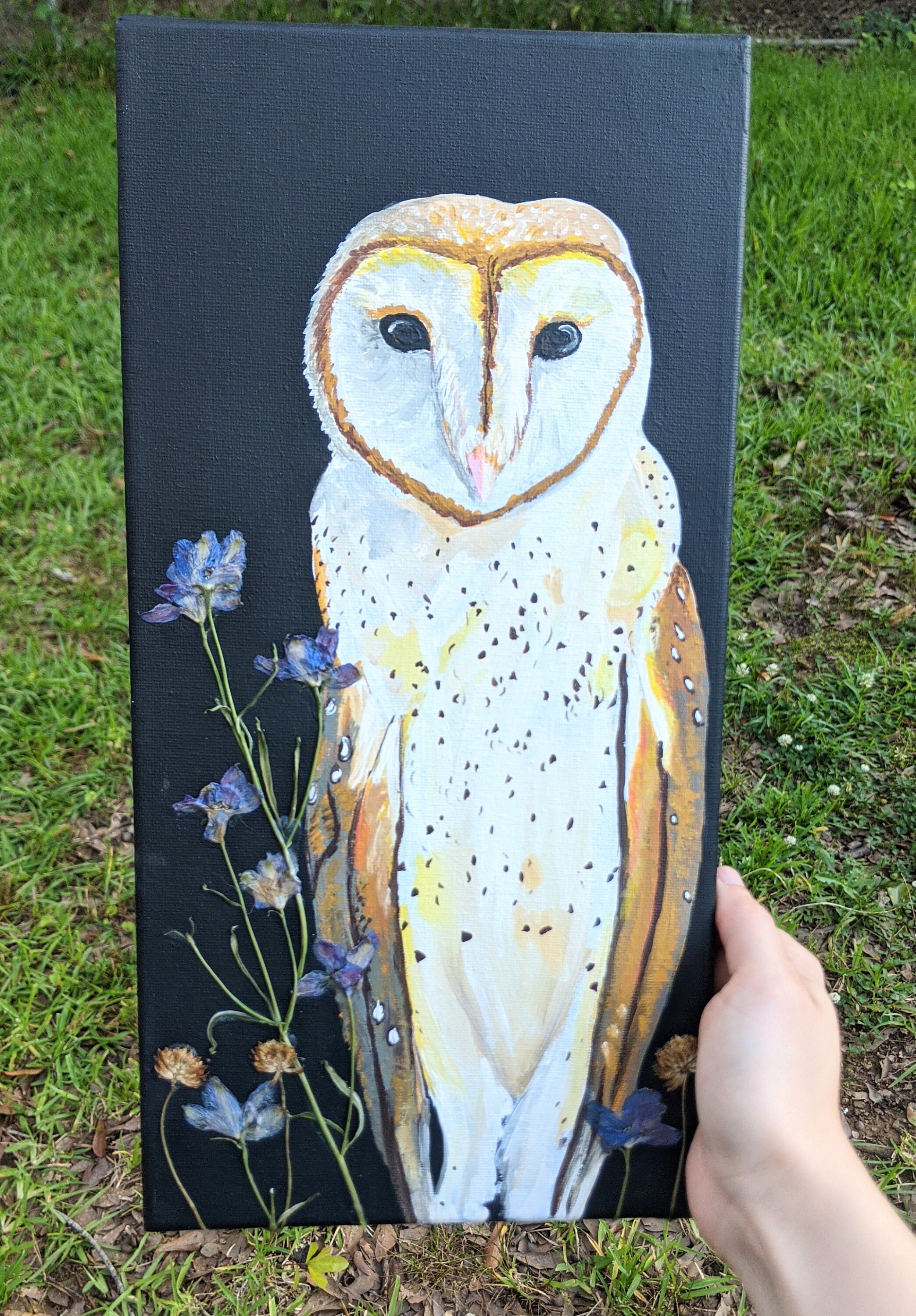 Barn Owl painting Barn Owl Acrylic painting Owl Etsy