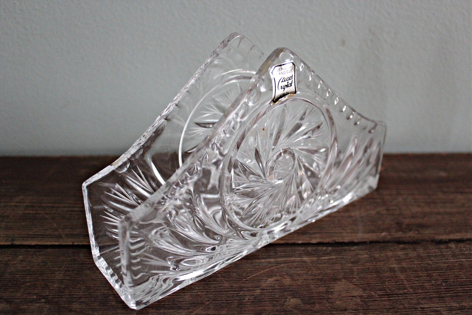 CRYSTAL NAPKIN HOLDER Pinwheel Lead Crystal Made in Poland Etsy