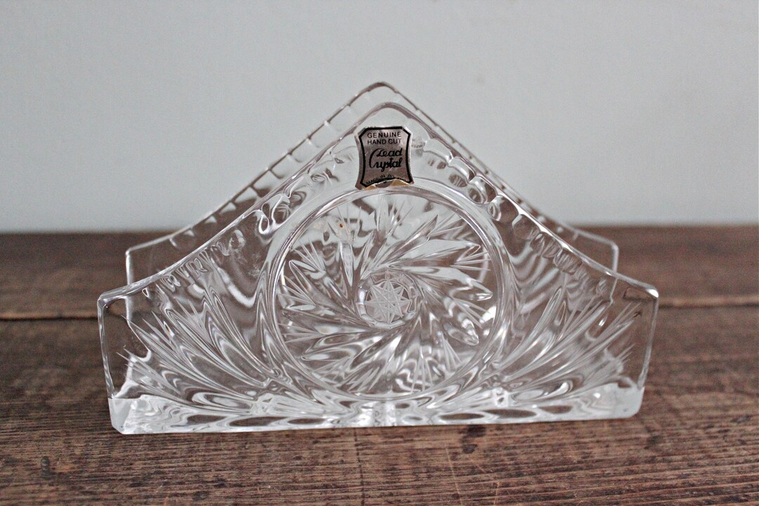 CRYSTAL NAPKIN HOLDER Pinwheel Lead Crystal Made in Poland Etsy