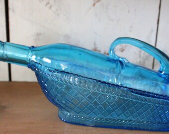 Turquoise BOAT WINE BOTTLE