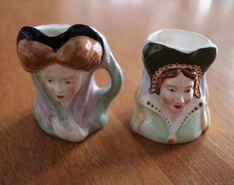 Vintage Arthur Bowker English Mini Toby Jugs by BarnandStonehouse -Catherine Howard  and Catherine Parr -