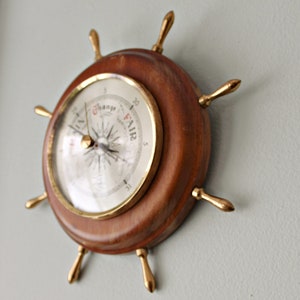 Vintage Barometer - Nautical Ships Wheel - Fischer - Made in Germany