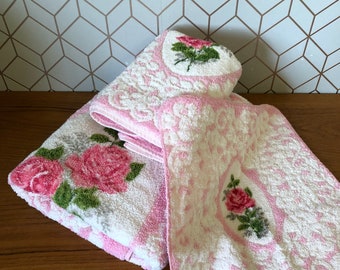 Kate Spade Fuchsia Pink Towels Set 2 Hand 4 Wash Face Cloths Bathroom Beach  Home