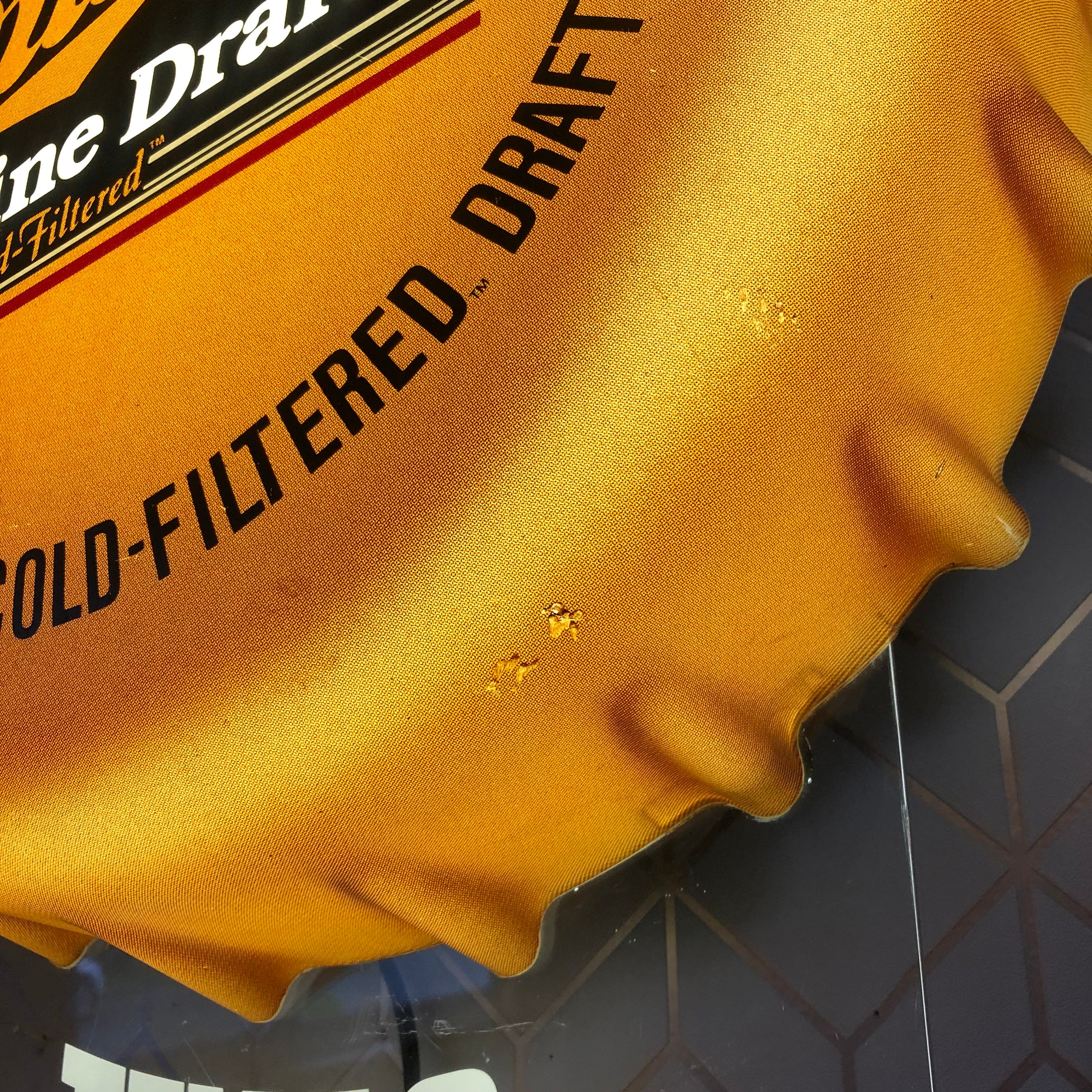 Vintage Miller Genuine Draft Sign, Cold Filtered Draft Beer