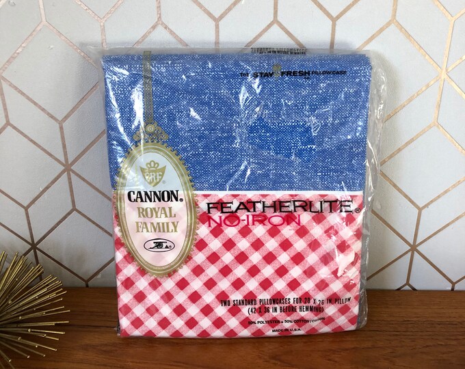 Vintage Cannon Featherlite No Iron Pillowcases, New in Package Cannon