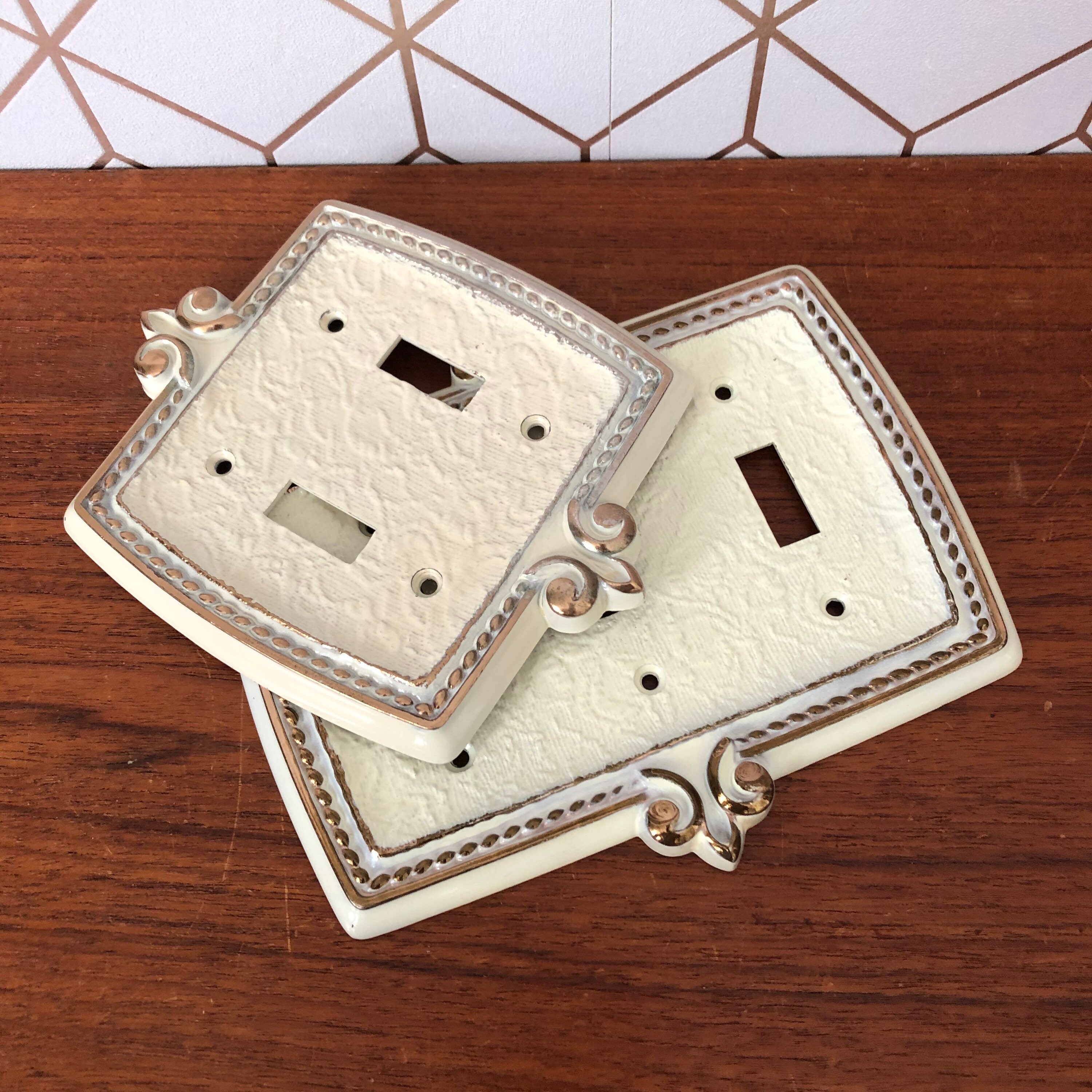 Vintage Light Switch Plates French Provincial Enamel With Etsy