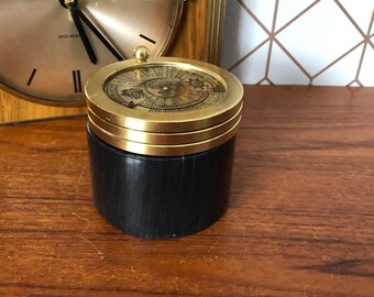 Vintage Perpetual Calendar, Metric Converter and World Time Converter on Marble, Paperweight, Fathers Day Office Décor, Circa 1980's