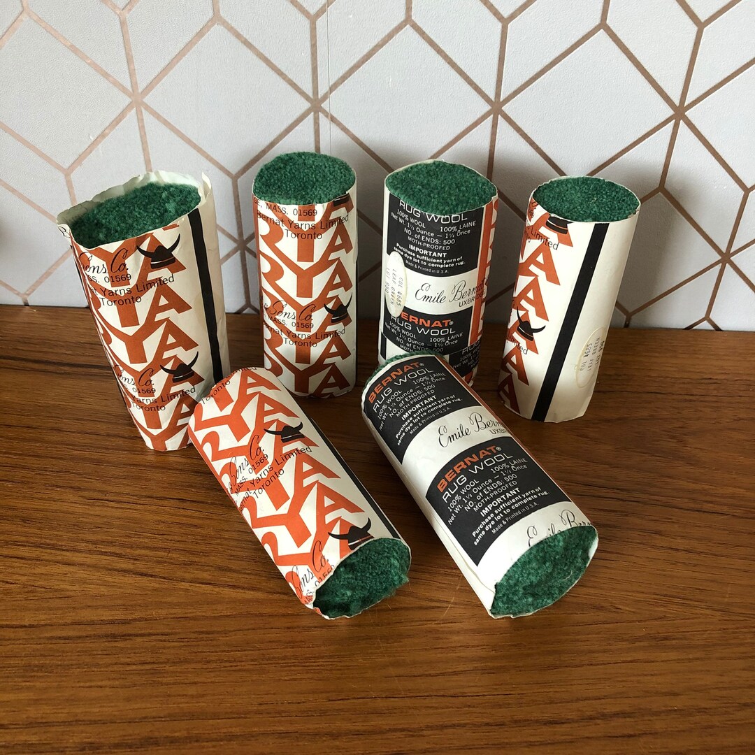 Vintage Rya Rug Wool, Emile Bernat & Sons, Pre-cut Yarn, NOS 500 Pieces ...