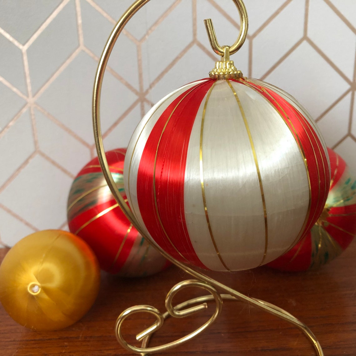 Vintage Satin Ornaments Giant Unbreakable Christmas Satin Etsy UK