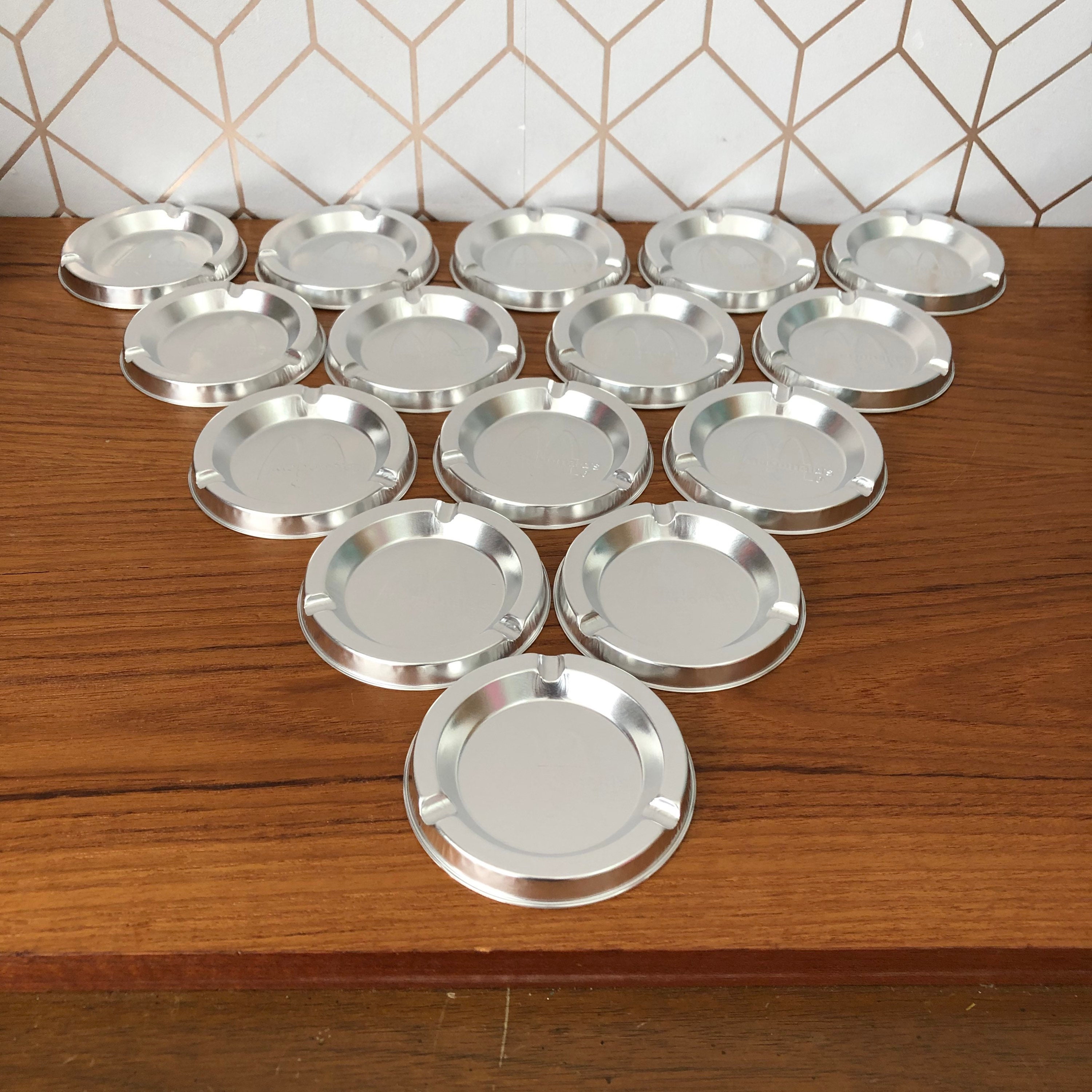 Vintage Ashtrays Aluminum Mcdonald's Lot of 15 Circa Etsy