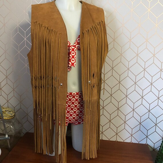 Vintage Western, Boho, Hippie Suede Leather Fringe