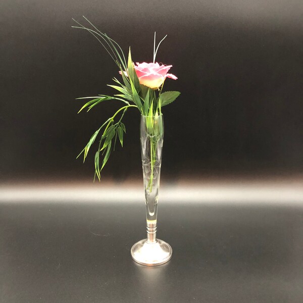 Vintage Glass Rose Bud Vase Etsy