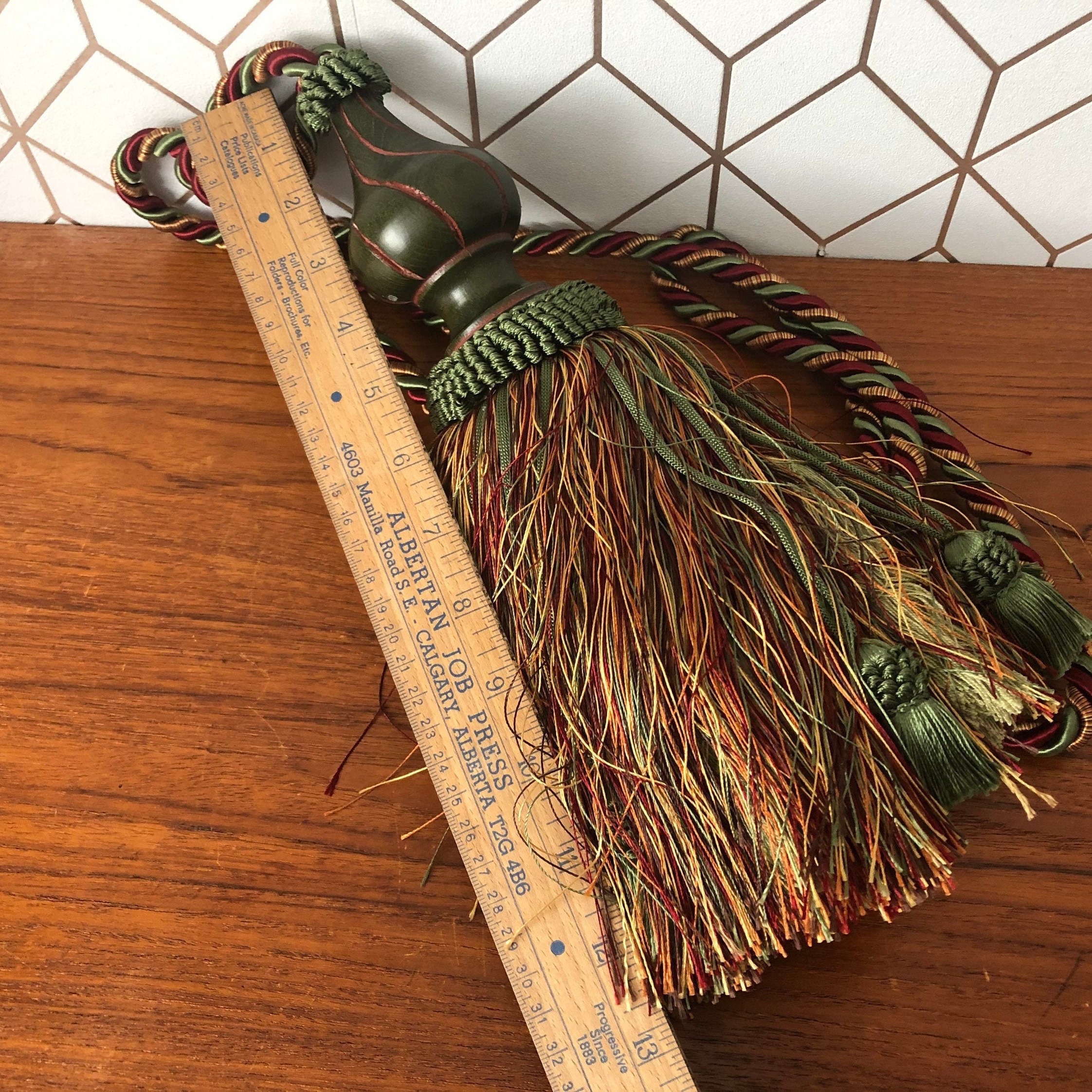 Vintage Drapery Tassel Jewel Tone Drapery Tieback DIY Etsy