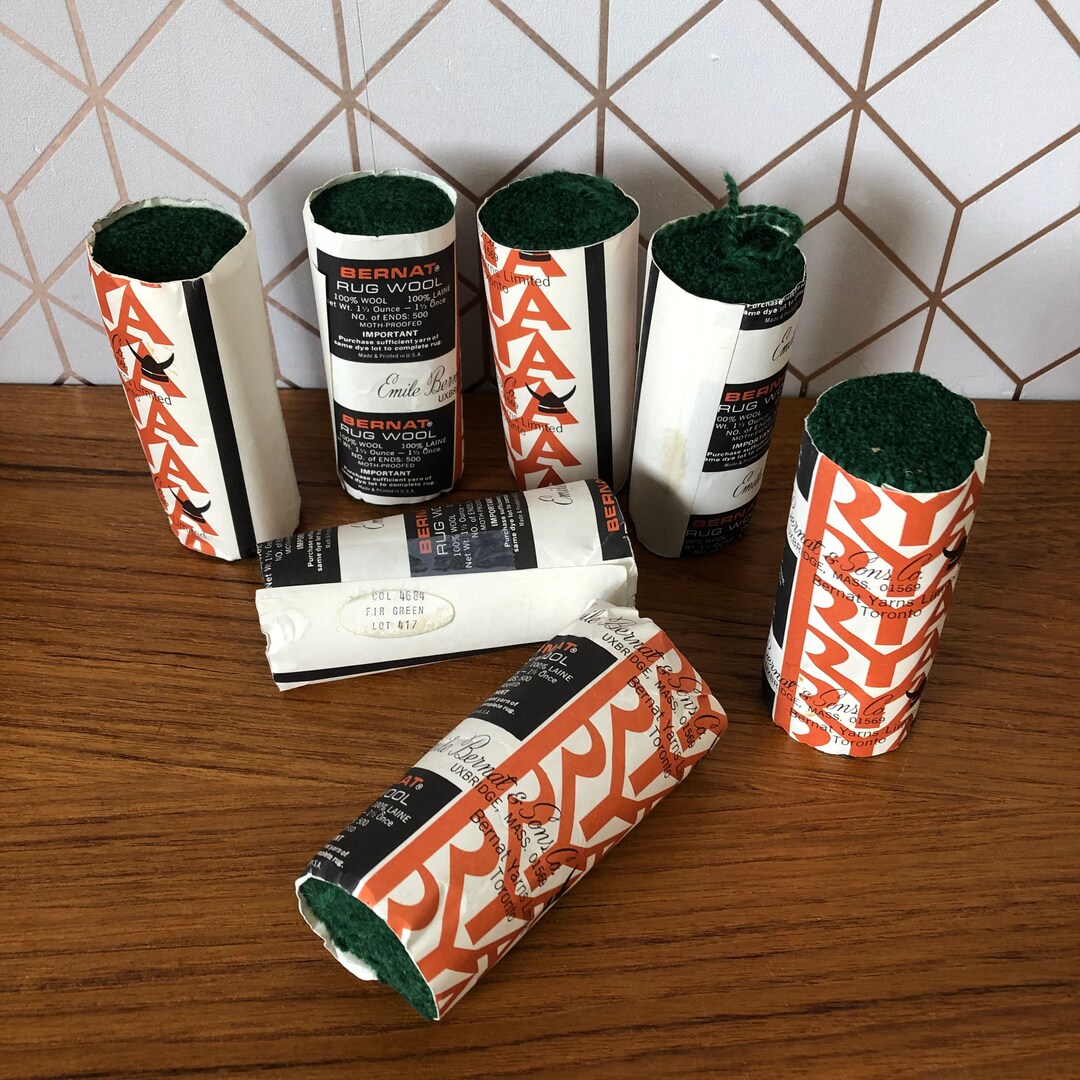 Vintage Rya Rug Wool, Emile Bernat & Sons, Pre-cut Yarn, NOS 500 Pieces ...