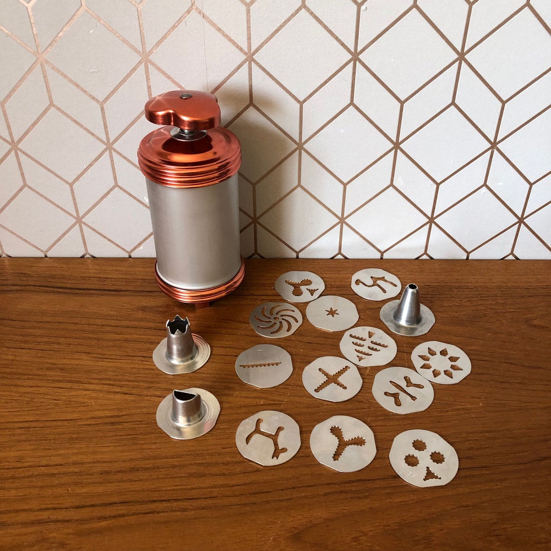 Vintage Cookie Pastry Press Set Make Your Own Fancy Cookies Etsy