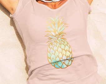 Pineapple Shirt, Pineapple T Shirt, Fruit Shirt, Hawaiian Shirt, Tropical Shirt, Womens Shirt, Aloha Shirt, Summer Shirt