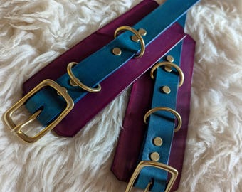 Puños teñidos y bruñidos a mano, diseño de capas.