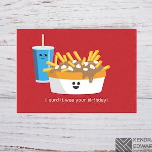 Poutine Pun Birthday Card