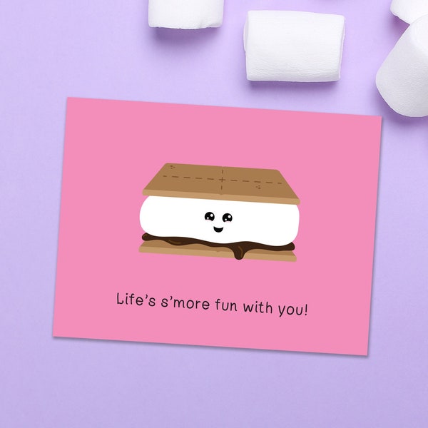Funny Canadian S'more Valentine's Day Card, Food pun gift card