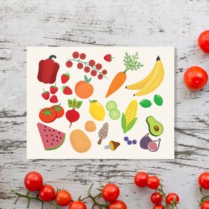 carte de vœux pour aliments frais | Illustration carte vierge avec enveloppe
