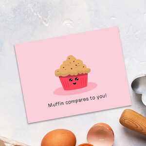 Carte de fête des mères muffin, jeu de mots amour, carte de voeux cadeau