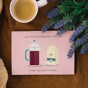 Carte-cadeau de voeux Coffee Pun