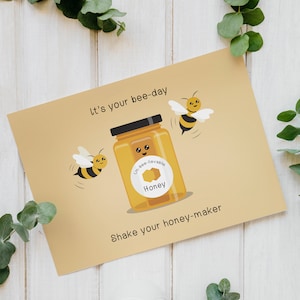 Honey Bee Carte de jeu de mots d’anniversaire