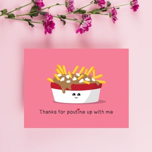 Carte drôle de nourriture de poutine, carte-cadeau de jeu de mots canadien