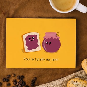 Carte Voeux Saint Valentin Amour Drôle Toast Confiture Jeu de mots