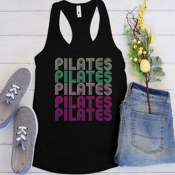 Pilates Black Tank Top, Gym Tank Top, Workout Tank Top, Fitness Tank Top, Racerback, Exercise Tank Top, Womens Fitness