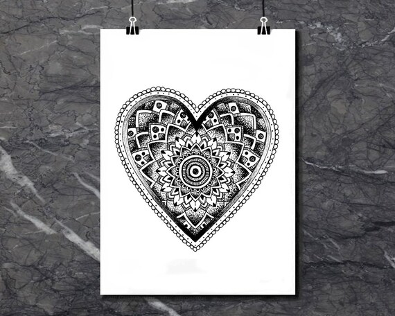 Digital Download - Mandala Love Heart - Print of Original