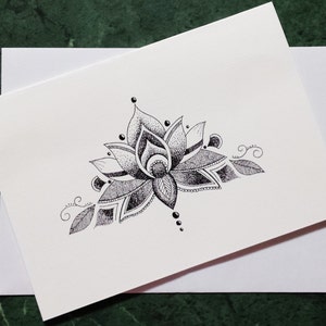 Gracieuse Lotus - carte de voeux à imprimer des oeuvres d'art originales