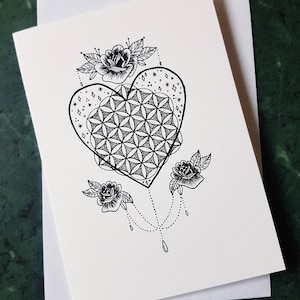 Coração de amor sempiterno - cartão comemorativo com impressão artística de arte original