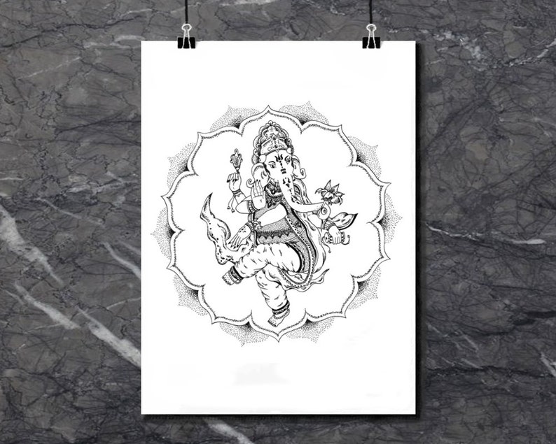 Ganesha Art Print of original artwork image 1