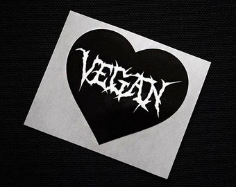 Vegan Metal Heart Sticker