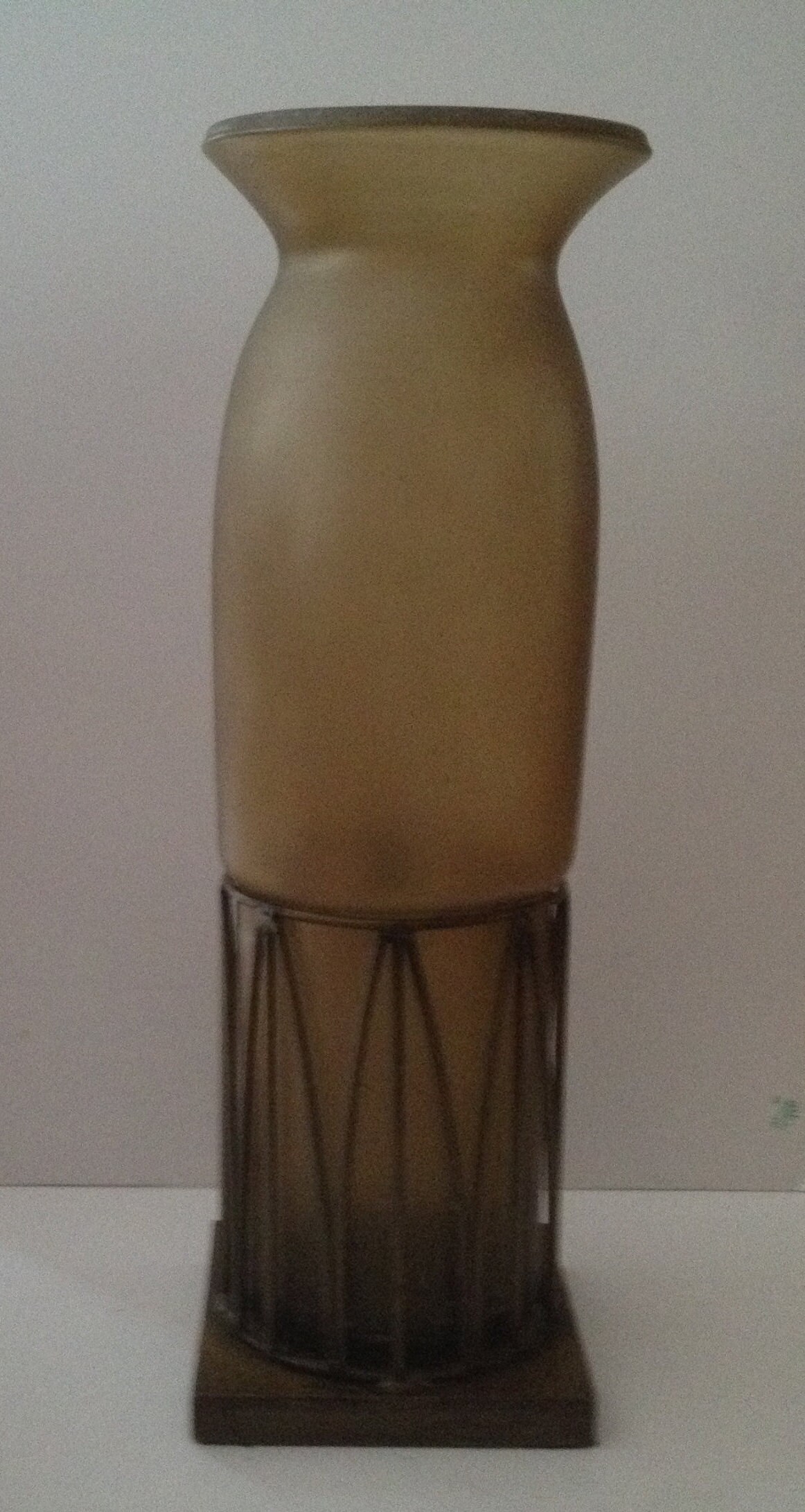 Art Deco Style Hand Blown Glass Tall Brown Glass Floor Vase in Etsy