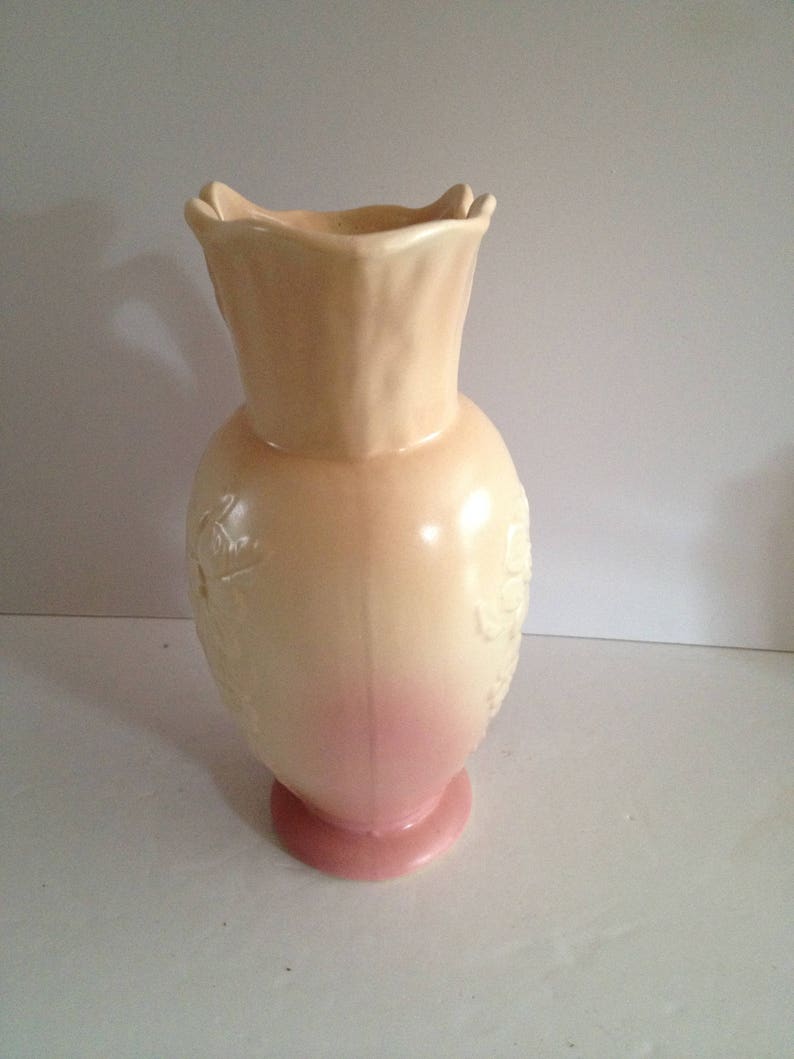 Hull Mardi Gras with Embossed Morning Glory Design Pitcher Vase 66-10; 1938