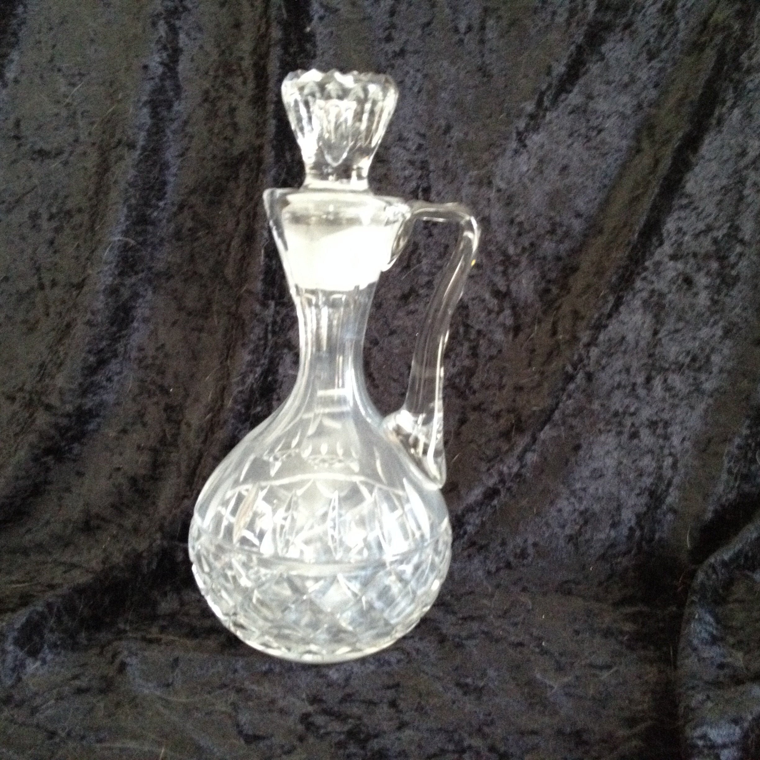 Heavy Cut Crystal Wine Decanter with Handle and Stopper Criss Etsy
