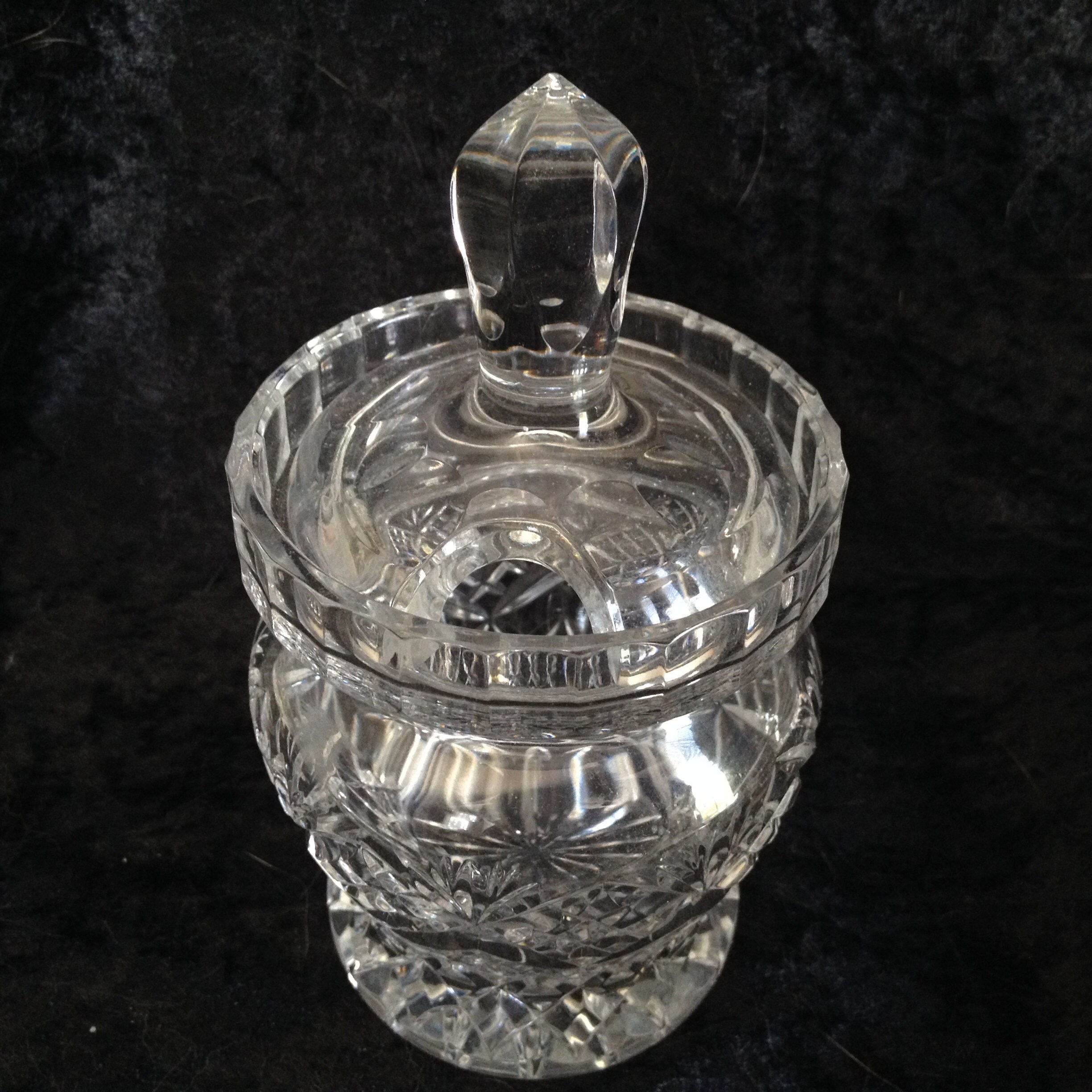 Crystal Jam Jelly Honey Jar Includes Lid w Faceted Knob Etsy