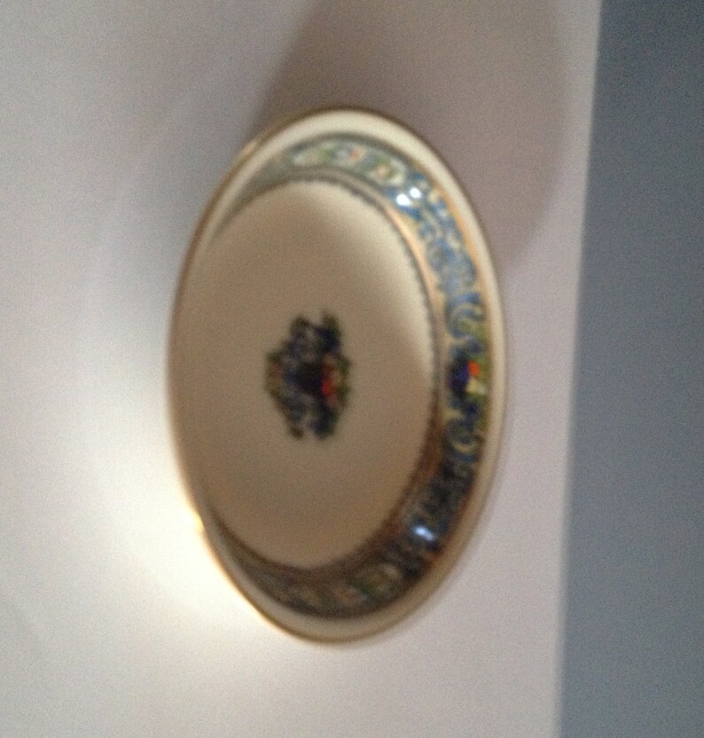 Lenox Autumn Individual Salad 5 12; As New Vintage Dessert Bowl with Design Off the Edge and Decoration on the Bottom Fruit