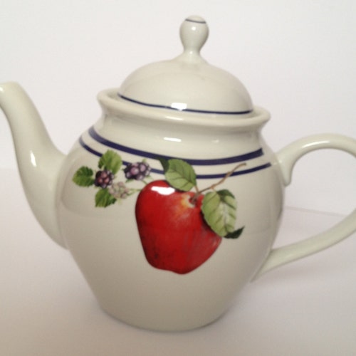 Lenox Casual Images Rare Fruit Groves Teapot / cheapest Tea Pot with Lid; New Condition Vintage