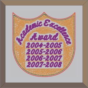 Chenille Academic Excellence Shield Letterman Jacket Patch P10089