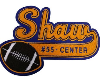 Chenille Letter Jacket Name with Football Sport Insert - N40060