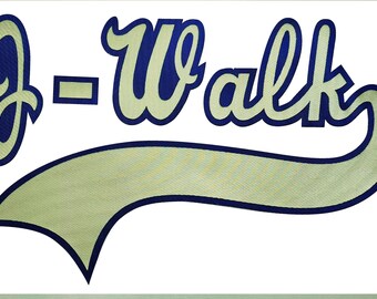 Two color Sport Tackle Twill Script Name With Tail - TT8022