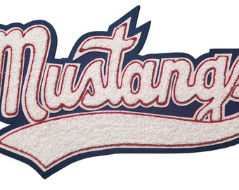 Chenille Letter Jacket Script Mustangs Name N40071 - 4 My Jacket