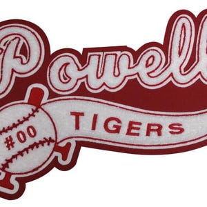 Chenille Letter Jacket Script Name With Baseball and Bat Sport Insert ...