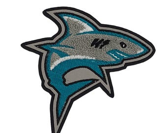 Chenille Shark Mascot Patch - P10462