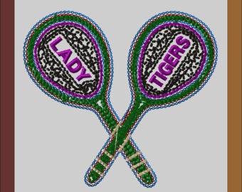 Chenille Crossed Tennis Letterman Jacket Patch P10331 - 4 My Jacket