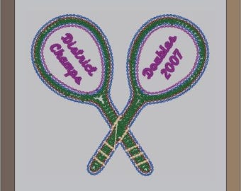 Chenille Crossed Tennis Letterman Jacket Patch P10135 - 4 My Jacket